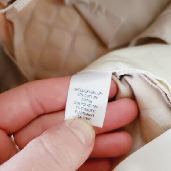 Banana Republic Camden Cotton Champagne Jacquard Tapered Ankle Trousers 8 - Picture 6 of 8